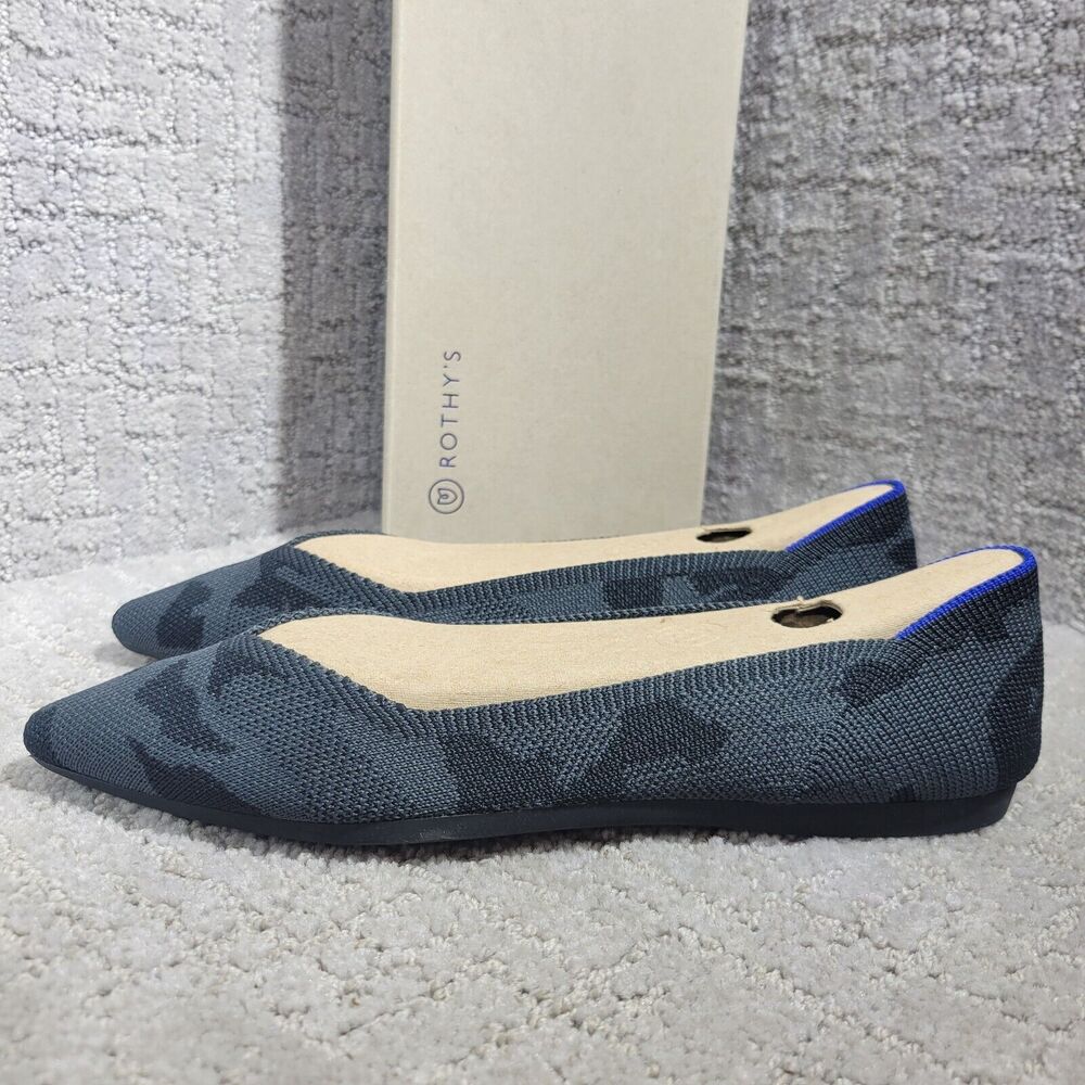 Rothy’s The Point Women's Size 6 US Grey Camo Pointed Toe Slip on Flat Shoes - Picture 3 of 16